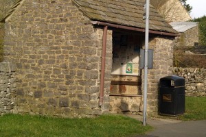 The bus shelter, in Monyash Road.